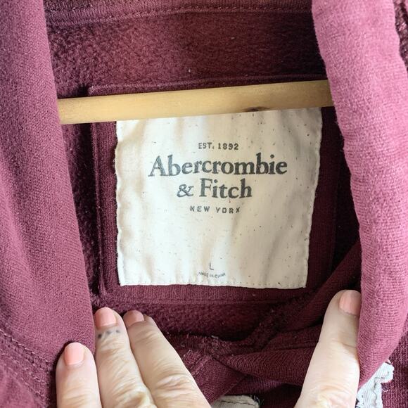 Abercrombie Fitch Womens Hoodie Sweatshirt 3D Spell Out Distressed Preppy Y2K - Picture 7 of 10
